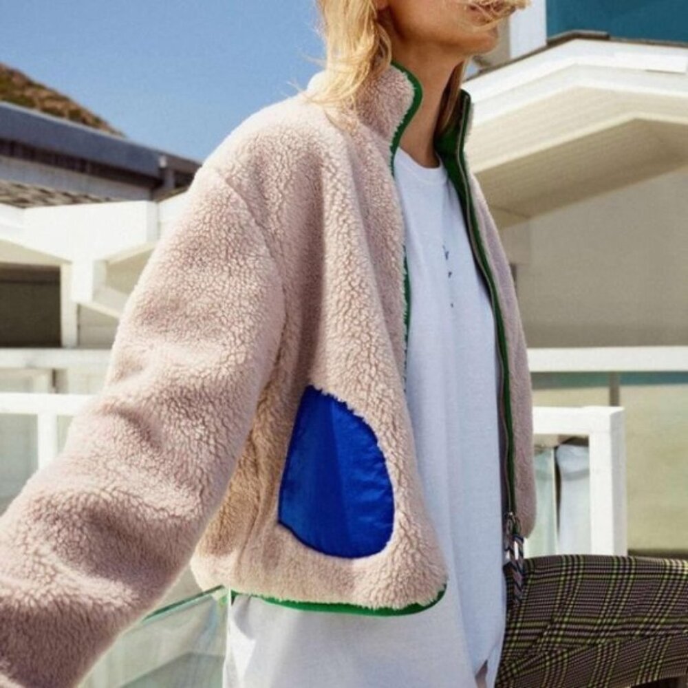 Urban Outfitters Otto Sherpa Zip-Front Jacket